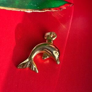 Gold Dolphin Necklace Pendant